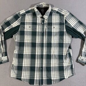 Wrangler‎ ATG Shirt Mens XL Green Outdoor Vented Button Up Outdoor Hiking